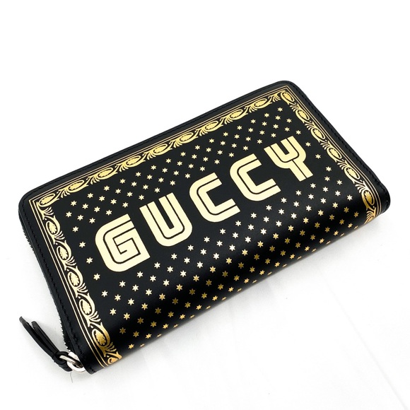 Gucci Handbags - GUCCI Guccy Moon & Stars Zip Around Wallet Black